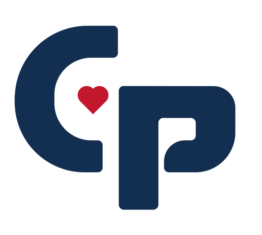 Kleurrijke verpakking CP -logo