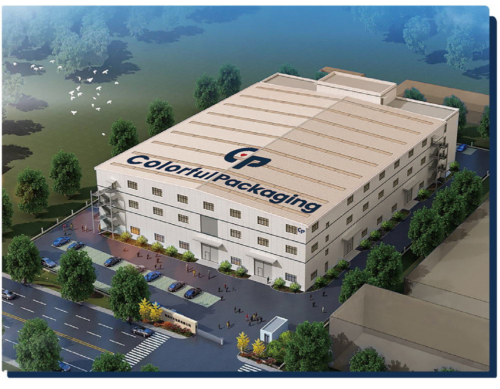 Kleurrijke verpakkingsfaciliteit met geavanceerde productielijnen